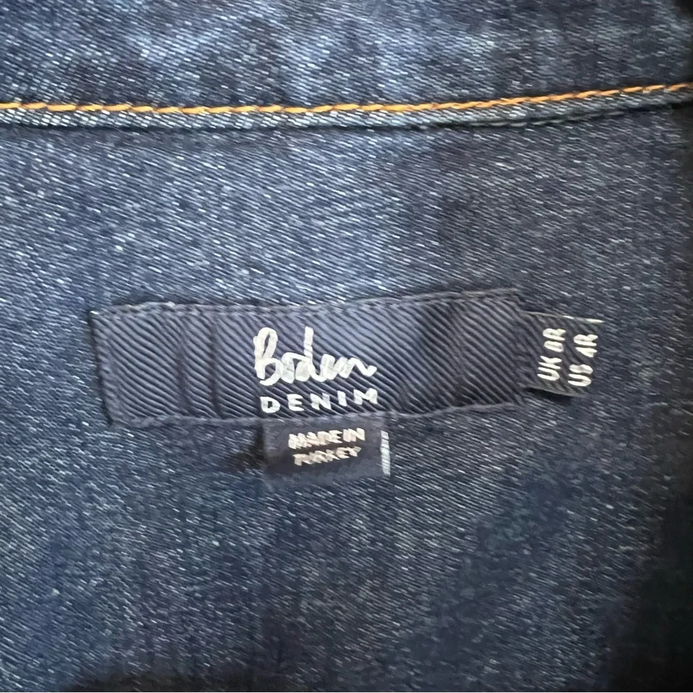 BODEN Coastal Cowgirl Southwestern Style Dark Wash Denim Zip Front Jumpsuit, 4R - Picture 10 of 14